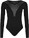 WearAll Women's Plain Mesh Long Sleeve Bodysuit
