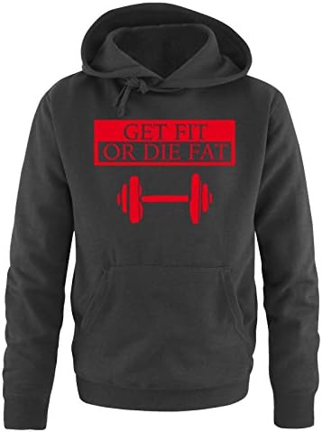 GET FIT DIE Fat - Dumb Bell - Men Hoodie - Size S-XXL