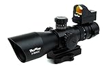 TacFire 3-9x42 illuminated Sniper Reticle Tactical Rifle Scope With Adaptor Mount and Mini Red Dot Sight