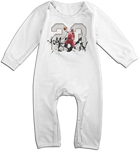 Kamici Inflant Dunking Swingman #23 Long Sleeve Climb Clothes Romper White 24 Months