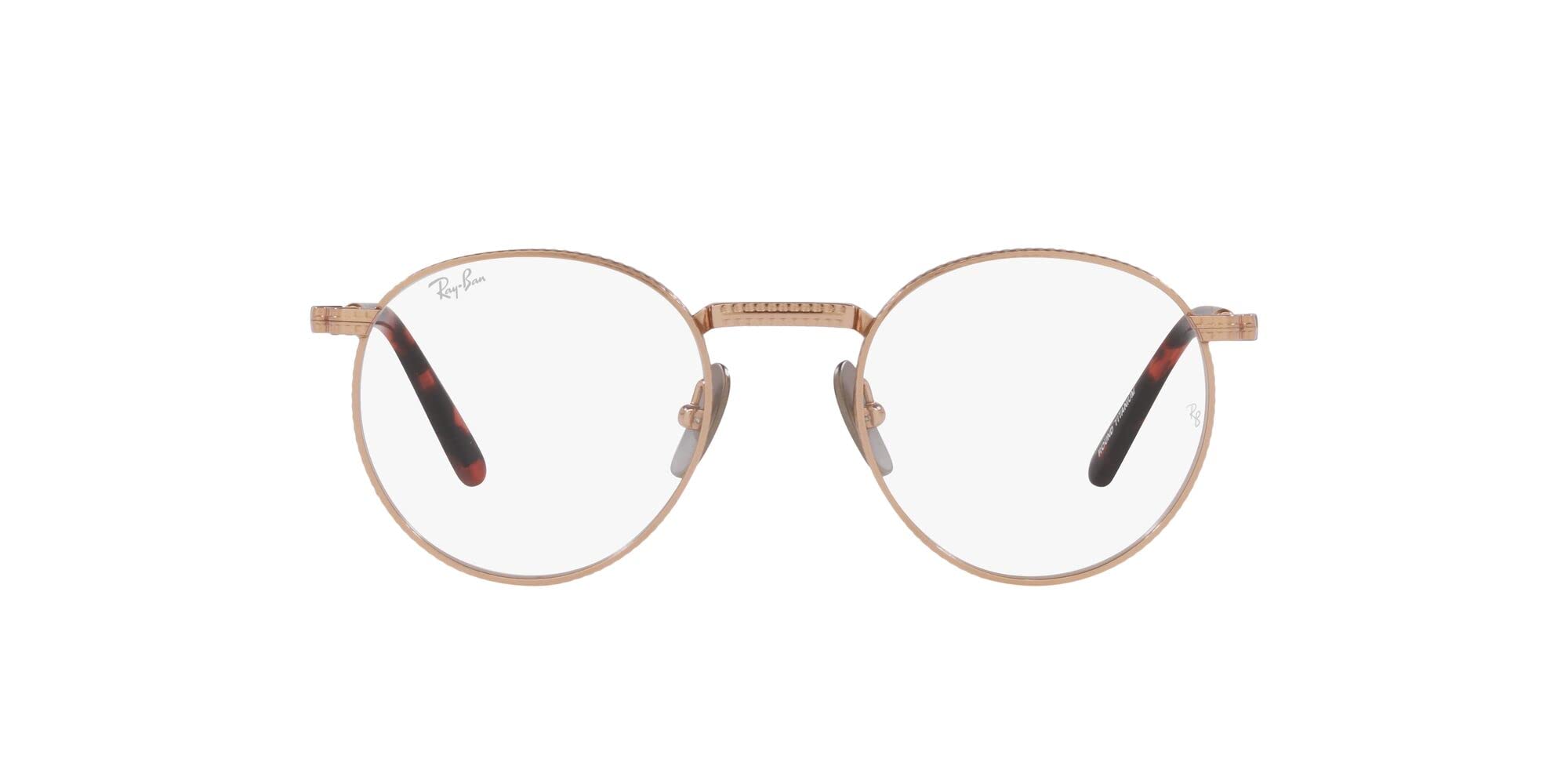 Photo 1 of Ray-Ban RX8237V Round Titanium Prescription Eyewear Frames, Rose Gold/Demo Lens, 50 mm