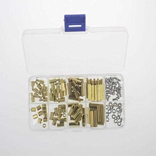 120pcs M3 Brass and Stainless Steel Hex Spacers Screw Nut Stand-off Plastic Accessories Assortment White
