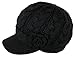 J-Fashion Women's Cable Knitted Double Layer Visor Beanie Hats with Hair Tie