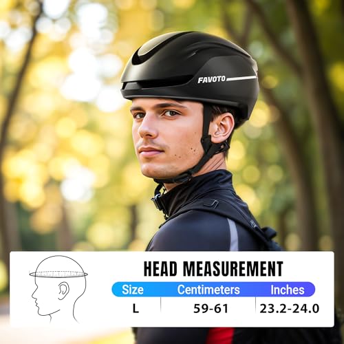 Favoto Casco Bici Corsa & E-Bike con Frecce e Luce Posteriore, Adulto | Certificato NTA 8776, fibbia magnetica, protezione In-Mould e luce posteriore. Ideale per bici elettrica e città