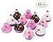 WAYPOR Valentine’s Day 12 Sweet Treat Cupcake Ice Cream Rubber Duckies, Super Cute Fun Novelty Ducks, Assorted Colors & Design, Perfect for Valentine’s Day or Any Holiday Decorations, (12 Pack)