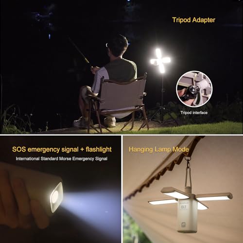 KLARUS CL2 Multifunctional Camping Lamp, 10000mAh Rechargeable Deformable Camping Lantern, 750 Lumens, 8 Lighting Modes, IPX5 Waterproof LED Lantern for Tents, Fishing, Emergency Hiking