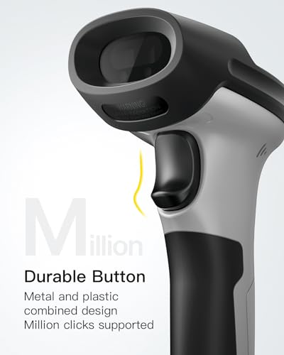 Inateck Bluetooth Barcode Scanner, 1 Charge 180 Days Standby, 115FT Range, Automatic Fast and Precise scanning, BCST-70 | Fast & Precise 1D Scanning, TPU Protective Case, 6ft Drop-Resistant, Editable Prefix/Suffix, Hide Barcode