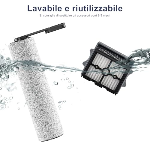 3 Brush Head and 3 Filters Accessories for Tineco Floor One Stretch S6 / S6 Stretch Lite / Switch S6 Stretch/Switch S7 Stretch/ S7 Stretch Steam/ i6 Stretch/ i5 Stretch/ S9 Artist Nass Vacuum Cleaner