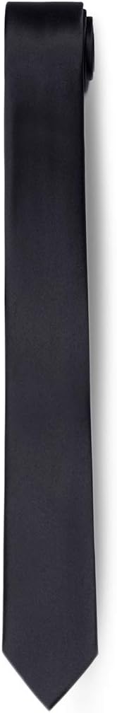 Doninex Men's Solid Black Skinny Tie