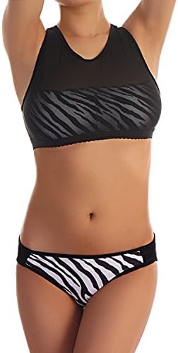 Cloris Murphy Womens Beach Sexy Mesh Crop Top &amp; Bottom Two Piece Bikini Swimsuit