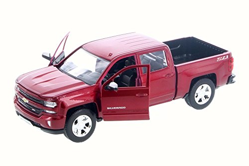 Motor Max 2017 Chevy Silverado 1500 LT Z71 Crew Cab Pick-Up Truck, Candy Red 79348/16D - 1/24 Scale Diecast Model Toy Car but NO BOX