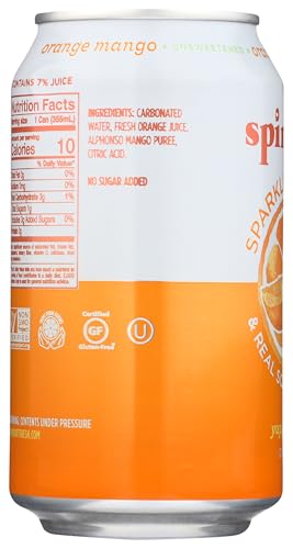 SPINDRIFT SELTZER ORANGE MANGO, 12 FL OZ