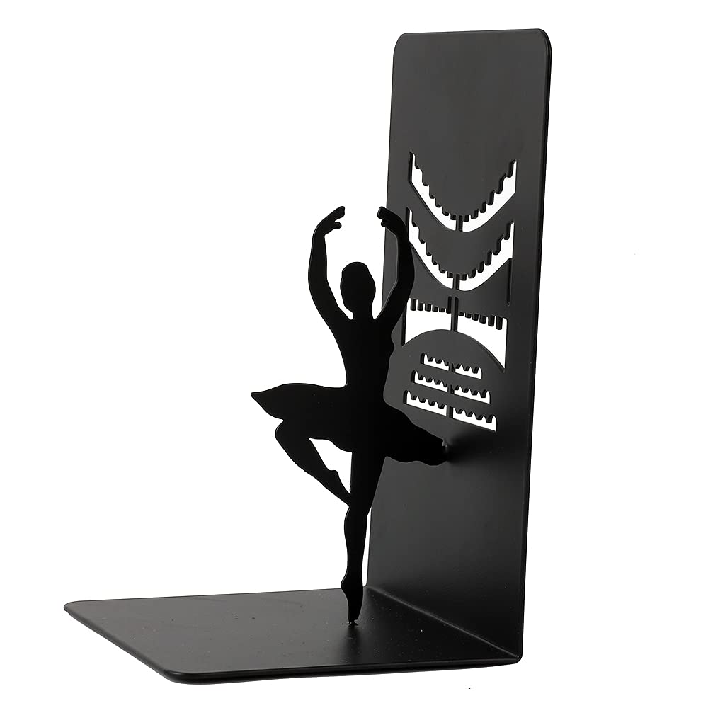 I-TOTAL® - Cute Metal Book Stand Bookends for Shelf/Table (BALLERINA)