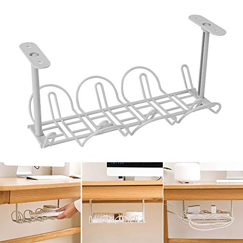 Sumerlly Under Desk Cable Management Tray Organizer for Wire Cord Power Charger Plugs