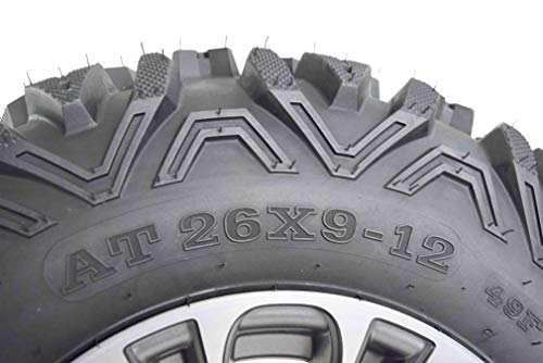 MASSFX KT 26x9-12 26x11-12 Tires w/Gunmetal 12x7 4/156 Gun Metal ATV UTV Rims Wheel & Tire Kit with Lug Nuts