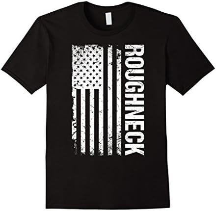 Mens Roughneck American Flag Oilfield T-shirt XL Black