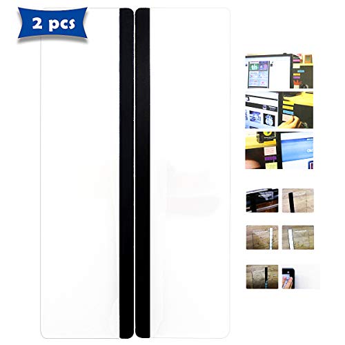 Hslife 2 Pack Acrylic Concise Computer Monitor Message Boards, Memo Holder for Screen, Computer Monitors Side Panel(One Pair,Left and Right)