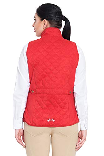 Equine Couture Women's Spinnaker Micro Suede Vest, Red, Small