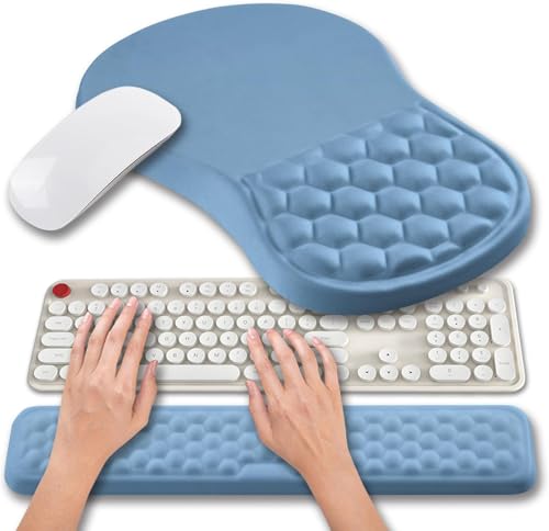 Ergonomic Mouse Pad and Keyboard Wrist Rest Set