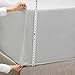 Empyrean Light Grey Extra Deep Pocket Fitted Sheet Queen, Hotel Luxury Queen Fitted Sheet Only Easily Fits 18 to 24 Inch Mattress, Super Soft, Wrinkle-Free Bottom Sheets with Corner Straps