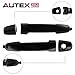 AUTEX 2pcs Front Rear Left/Right Exterior Door Handles Black Driver Passenger Side Compatible with Vibe 2003 2004 2005 2006 2007 2008 2009 2010 81309