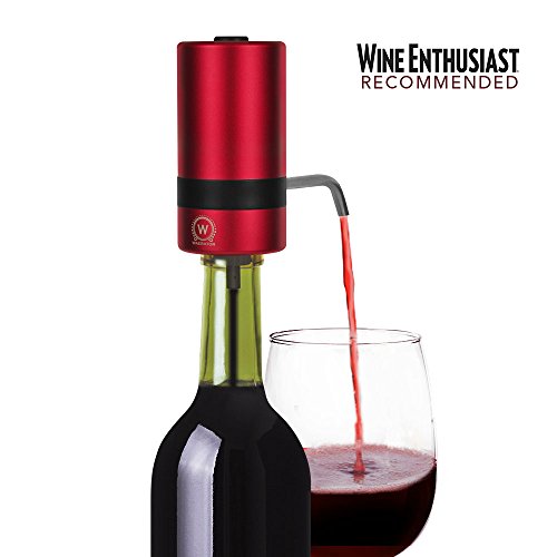 WAERATOR W2 Luxurious Instant 1-Button Electric Wine Aerator w/ Spout - 6X More Oxidation for Wines, Scotch & Whiskey