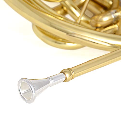 LVSSY-Intermediate Key of F/Bb Double French Horn French Horn Brass Gold Lacquer with Shockproof Backpack Professional Beginner Playing Instrument