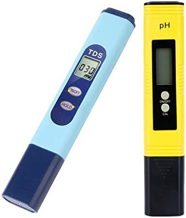 2PCS Accurate Portable Digital Water Quality Test Meter TDS PH 2 in 1 0-9990 PPM Temperature Measurement Range 1 PPM Resolution Lock Function Aquarium Pool Hydroponics Household