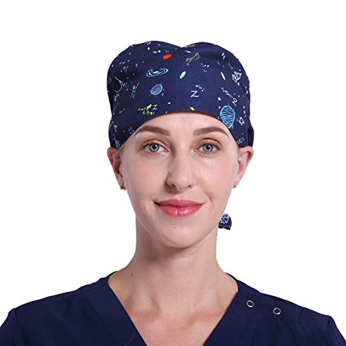 Zaqzeq Adjustable Surgical Cap Scrub Hat Medical Doctor Nurse Sweat Absorption Woman/Man (color01)