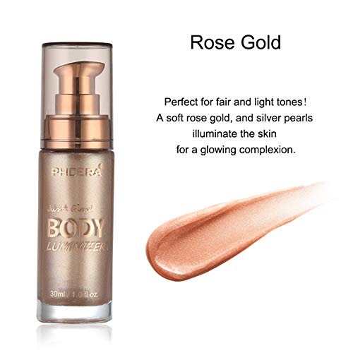 wewa98698 PHOERA Waterproof Body Highlighter Luminizer Bronzer Liquid Setting Spray Makeup Set for Women for Women - Copper