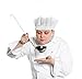 JoyFamily 5 Pieces Chef Hat with Comfortable Durable Cotton Materials and Adjustable Size for Adults (White)