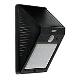 Solar Lights, 20 LED Outdoor Solar Light,iXCC Motion Sensor Lamp Squirt Water & Dust Proof, Wireless, Auto On/Off for Driveway, Patio, Deck, Yard, Garden, Home, Driveway, Stairs - 1 Pack