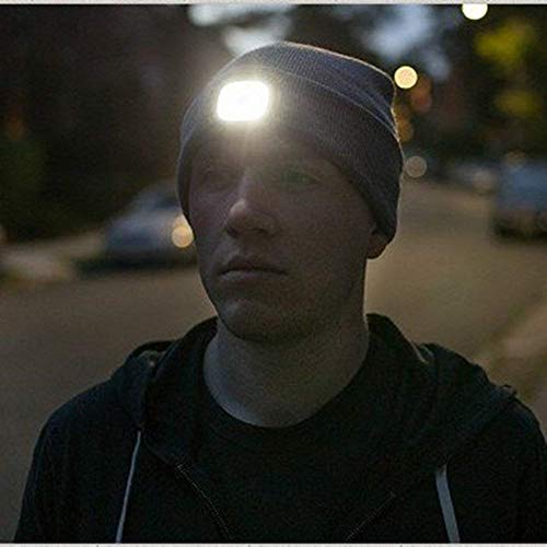 OMOUP Camping Outdoor LED Kappe 4 LED Hut USB aufladbare für Männer Frauen warme Strickmütze LED Cap Licht mit 3… – Bild 5
