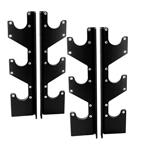 RIGERS Steel Horizontal Wall Mounted Barbell Holder, 3 Bar Storage Wall