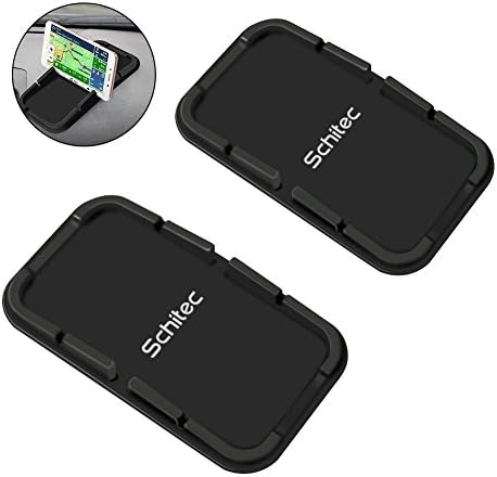 Cell Phone Stand Holder, SCHITEC Anti-slip Car Silicone Dash Pad Mat Sticky Mount Holder for Most Smart Phone iPhone X/8/7Plus/7/6S/6/5s/5 Android Samsung Galaxy S8+/S8/S7/S6/S5 Edge Nexus etc (2PACK)