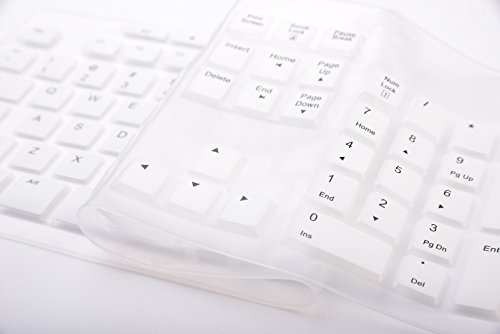 Leze - Ultra Thin Silicone Laptop Keyboard Cover Skin Protector for Logitech MK200 MK270 MK260 K200 K260 K270 Keyboard - Semi White