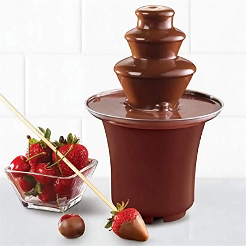 Chocolate Fondue Electric Fountain 3-Tier Melting Machine Stainless Steel Pots Dessert for Melted Chocolate, Candy, Butter, Cheese, Caramel Dip Mini Size, 1.5-2 Pound Capacity