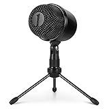 1byone USB Microphone with Tripod, Mute Button with LED, Plug & Play Cardioid Condenser USB Microphone