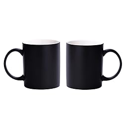 HOMEYES Black Novelty Coffee Mugs, 330 ML 11.2