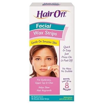 Amazon Com Hair Off Facial Wax Strips 18 Strips Per Pack Pack