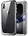 Poetic iPhone X Case, Lucent [Metallic Coating] Clear Hybrid Bumper Case for Apple iPhone X Black