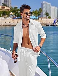 COOFANDY Mens Coordinated Outfit 2 Piece Linen Sets