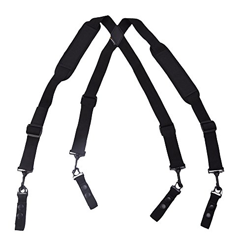 Men Padded Adjustable Tool Belt Suspenders,Tactical Duty Belt Harness Suspenders with 4 Loop Attachments(Black) - Thumbnail 5