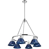 Golden Lighting 3306-6 CH-NVY Orwell - 6 Light Chandelier-20.38 Inches Tall and 29 Inches Wide, Finish Color: Chrome, Shade C