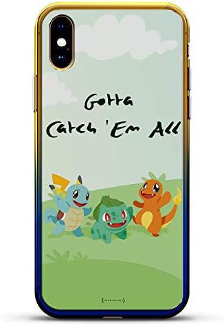 Luxendary FANDOM: Pokemon Go Catch 'Em All Gradient Series Clear Ultra Thin Silicone Case for iPhone Xs Max (6.5") in Sunrise Blue
