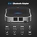 Wsiiroon Bluetooth 5.0 Transmitter Receiver, 2-in-1 Wireless aptXHD Low Latency Bluetooth Audio 3.5mm & Optical Adapter for Home/Car Stereo System (2 Devices Simultaneously)