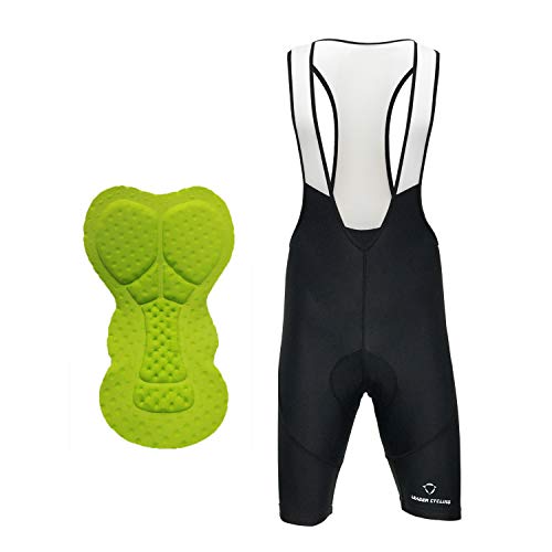 LEADER CYCLING Men's Cycling Bib Shorts Bike Bicycle Compression Quick Dry Summer Pants with 3D Breathable Padded (Large, Black)