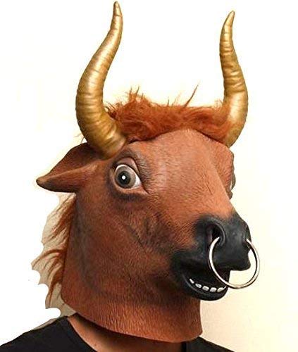 The Rubber Plantation TM 619219293341 Bull Mask Ox Cow Latex Fancy Dress, Unisex-Adult, One Size