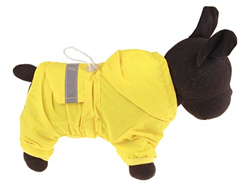 Xiaoyu Adjustable Pet Dog Waterproof Jumpsuit Raincoat Jacket with Safe Reflective Strips, Blue, S