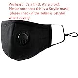 strylin Protective Dust Mask, Adjustable PM2.5 Air Filter Mask, Breathing Valve Mask, Washable Mouth Cover Mask, Dustproof Safety Mask Respirator with Breath Valve for Anti-dust Smoke Gas Allergy